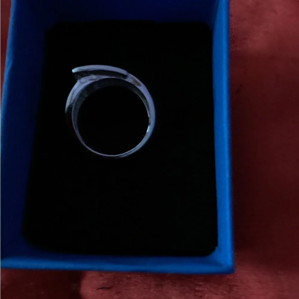Silver Buckle Ring with Crystals